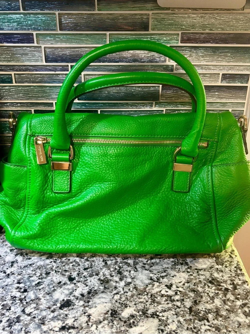 Limited edition Michael Kors Kelly Green leather selma handbag with tassel zip!